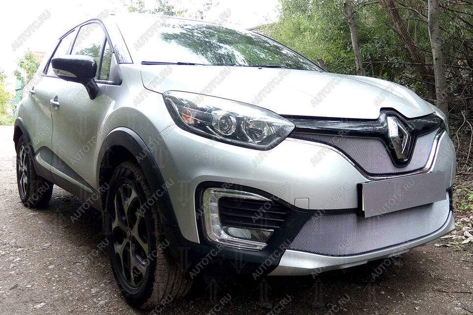 3 499 р. Защита радиатора (низ) Стрелка11 Стандарт  Renault Kaptur (2016-2025) дорестайлинг, рестайлинг (хром)  с доставкой в г. Вологда