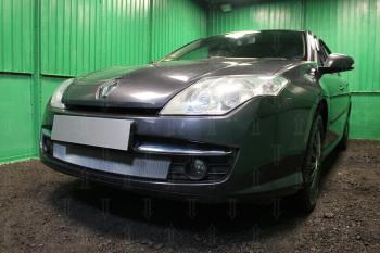 Защита радиатора (кроме 2.0) Стрелка11 Стандарт Renault Laguna  X91 (2007-2011) лифтбэк дорестайлинг (хром)