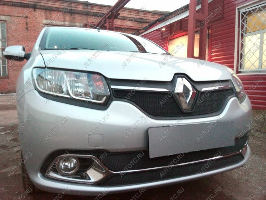 4 549 р. Защита радиатора (Privilege, Luxe Privilege) (низ) Стрелка11 Стандарт Renault Logan 2 дорестайлинг (2014-2018) (черная)  с доставкой в г. Вологда