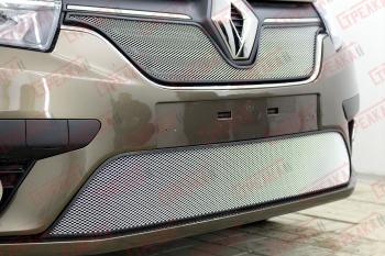 3 379 р. Защита радиатора (низ) Стандарт  Renault Logan  2 - Sandero  (B8) (хром)  с доставкой в г. Вологда. Увеличить фотографию 2