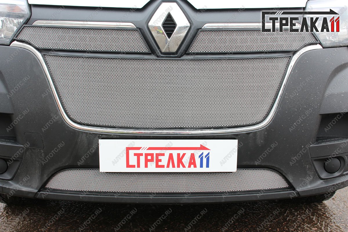 10 249 р. Защита радиатора (4 части) Стандарт  Renault Master  FV,JV (2019-2025) фургон 2-ой рестайлинг (хром)  с доставкой в г. Вологда