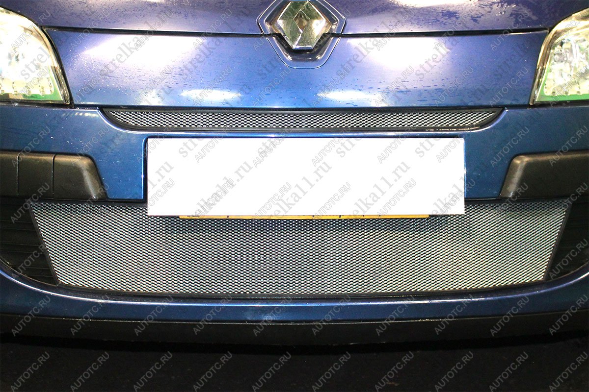 3 079 р. Защита радиатора (низ) Стандарт  Renault Megane  седан (2008-2012)  дорестайлинг (хром)  с доставкой в г. Вологда