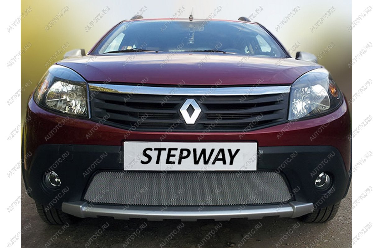 3 179 р. Защита радиатора Стрелка11 Стандарт  Renault Sandero Stepway  (BS) (2010-2014) (хром)  с доставкой в г. Вологда