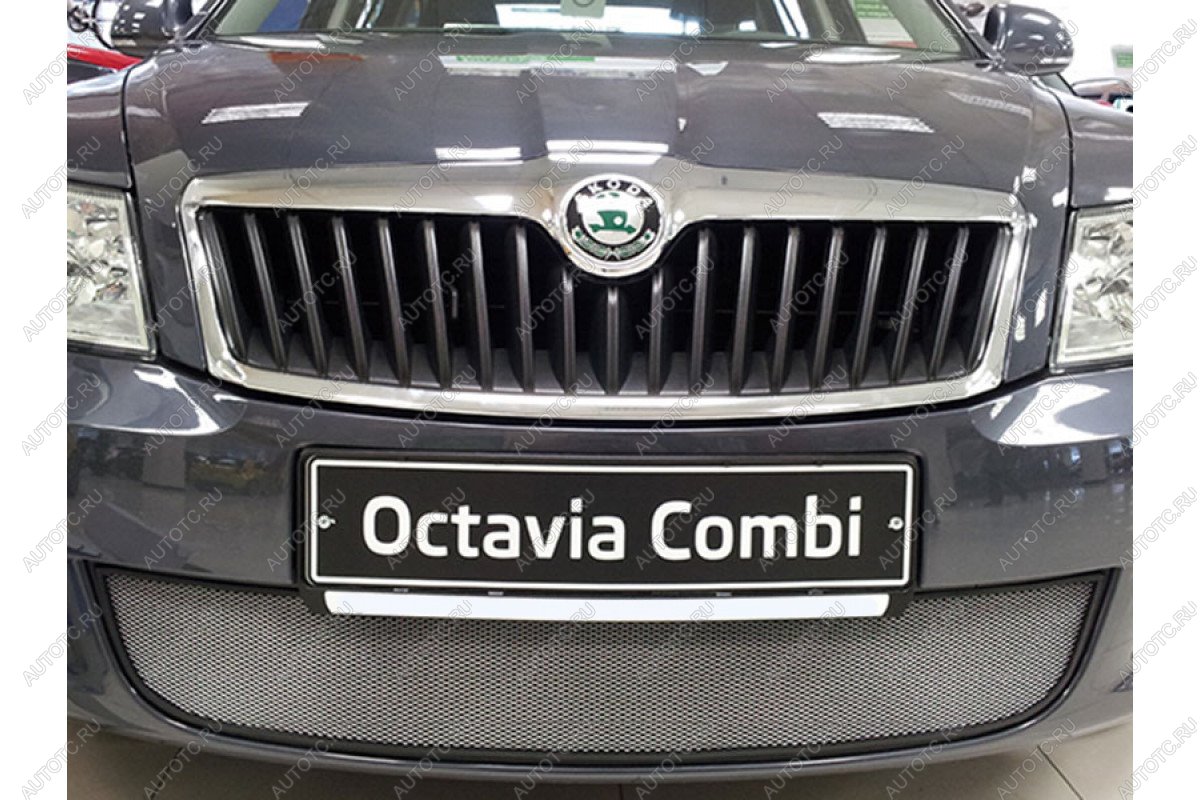 3 079 р. Защита радиатора Стрелка11 Стандарт  Skoda Octavia  A5 (2008-2013) лифтбэк рестайлинг, рестайлинг универсал (хром)  с доставкой в г. Вологда