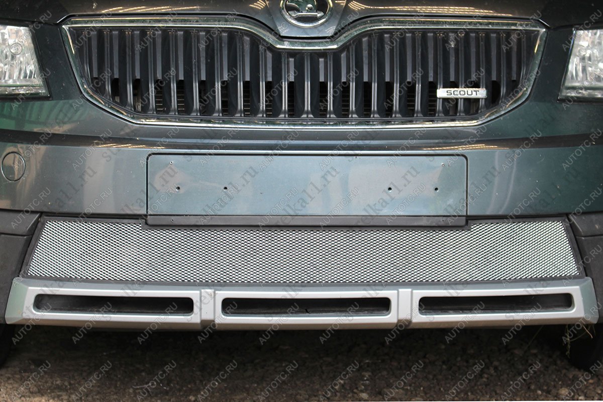 5 649 р. Защита радиатора (Ambition, Elegance, Style) Стрелка11 Стандарт  Skoda Octavia  A7 (2012-2017) дорестайлинг лифтбэк, дорестайлинг универсал (хром)  с доставкой в г. Вологда