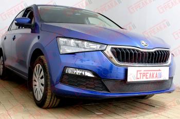 3 089 р. Защита радиатора (низ) Стрелка11 Стандарт Skoda Rapid MK2 (2019-2025) (черная)  с доставкой в г. Вологда. Увеличить фотографию 2