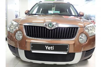 2 899 р. Защита радиатора Стрелка11 Стандарт Skoda Yeti (2009-2013) (черная)  с доставкой в г. Вологда. Увеличить фотографию 2