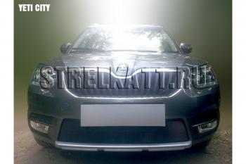 3 169 р. Защита радиатора (City) Стрелка11 Стандарт Skoda Yeti (2013-2018) (черная)  с доставкой в г. Вологда. Увеличить фотографию 2