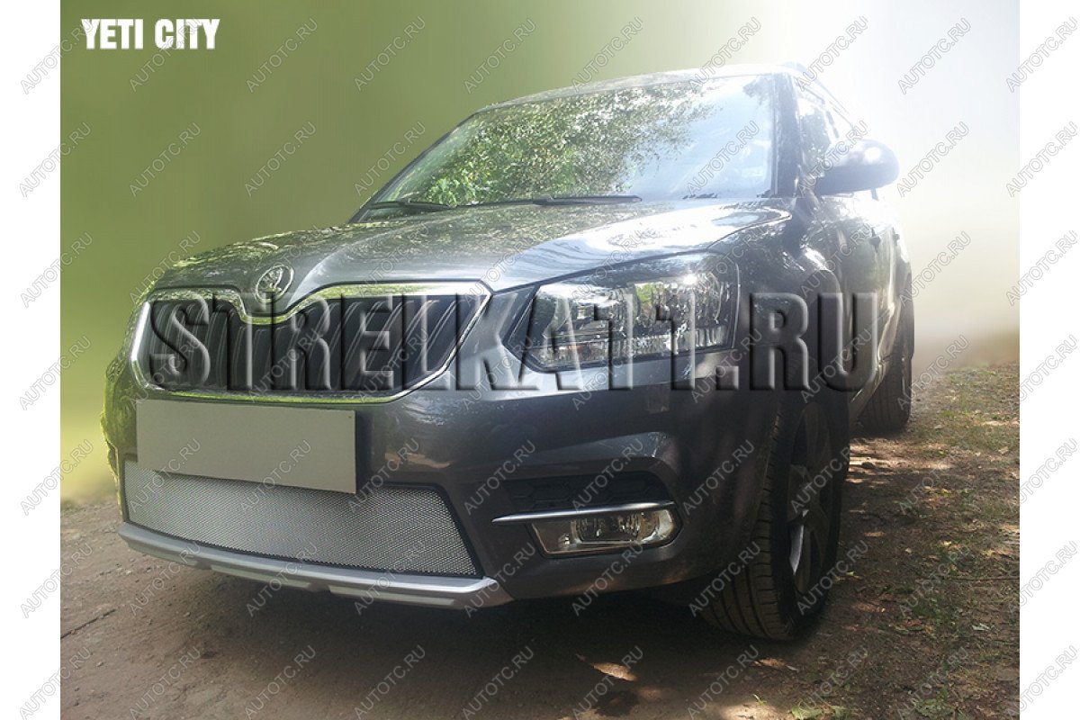 3 299 р. Защита радиатора (City) Стрелка11 Стандарт  Skoda Yeti (2013-2018) (хром)  с доставкой в г. Вологда