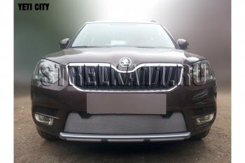 3 299 р. Защита радиатора (City) Стрелка11 Стандарт  Skoda Yeti (2013-2018) (хром)  с доставкой в г. Вологда. Увеличить фотографию 2