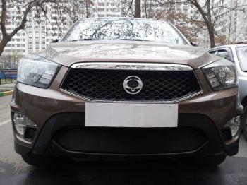 2 899 р. Защита радиатора Стрелка11 Стандарт SSANGYONG Actyon Sport (2012-2025) (черная)  с доставкой в г. Вологда. Увеличить фотографию 2
