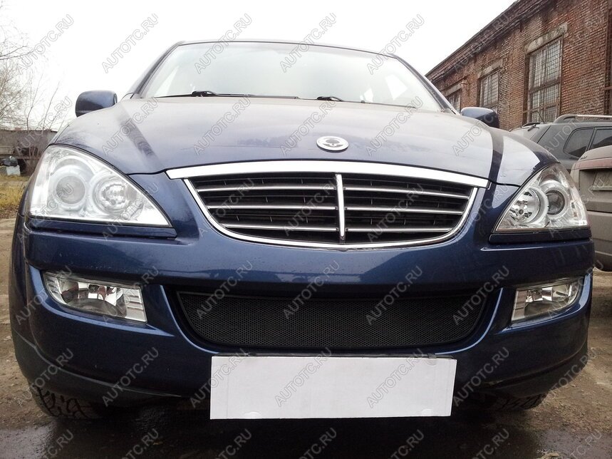 2 899 р. Защита радиатора Стрелка11 Стандарт SSANGYONG Kyron дорестайлинг (2005-2007) (черная)  с доставкой в г. Вологда