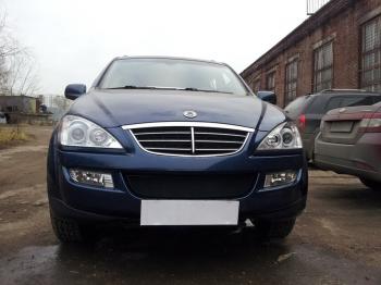 2 899 р. Защита радиатора Стрелка11 Стандарт SSANGYONG Kyron дорестайлинг (2005-2007) (черная)  с доставкой в г. Вологда. Увеличить фотографию 2