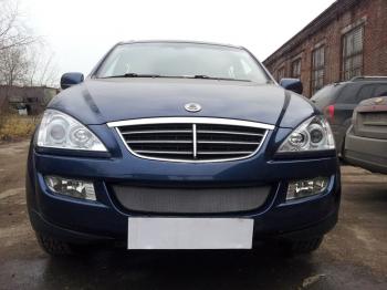 3 079 р. Защита радиатора Стрелка11 Стандарт  SSANGYONG Kyron (2005-2007) дорестайлинг (хром)  с доставкой в г. Вологда. Увеличить фотографию 2