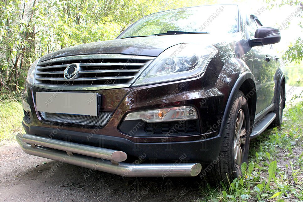 3 099 р. Защита радиатора Стрелка11 Стандарт  SSANGYONG Rexton  Y250 (2006-2012) (хром)  с доставкой в г. Вологда