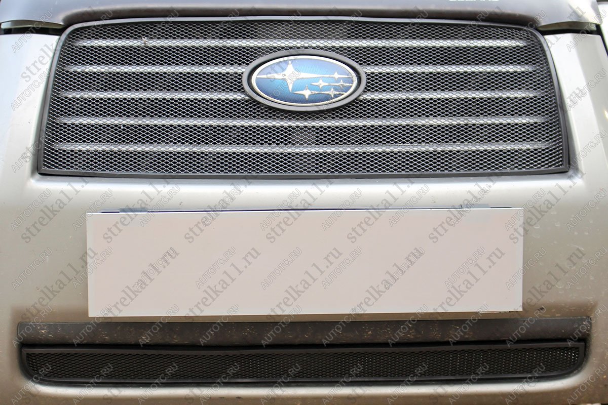 2 899 р. Защита радиатора (низ) Стрелка11 Стандарт  Subaru Forester  SG (2005-2008) рестайлинг (черная)  с доставкой в г. Вологда
