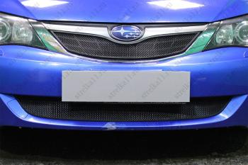 2 899 р. Защита радиатора (верх) (V2.0) Стрелка11 Стандарт  Subaru Impreza ( GE,  GH) (2007-2012) седан, хэтчбэк (черная)  с доставкой в г. Вологда. Увеличить фотографию 2