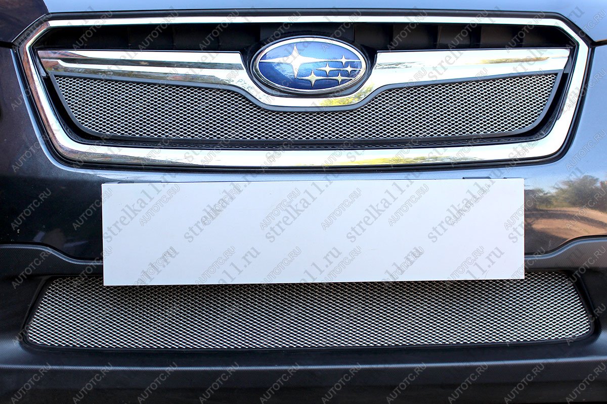 3 149 р. Защита радиатора (верх) Стрелка11 Стандарт  Subaru XV  GP/G33 (2016-2017) рестайлинг (хром)  с доставкой в г. Вологда