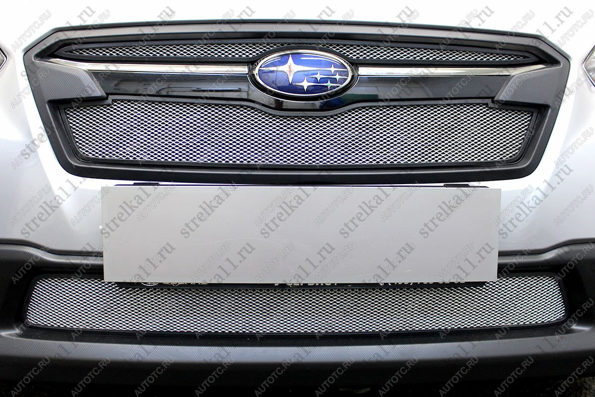 4 849 р. Защита радиатора (верх 2 части) Стрелка11 Стандарт  Subaru XV  GT/G24 (2017-2021) дорестайлинг (хром)  с доставкой в г. Вологда