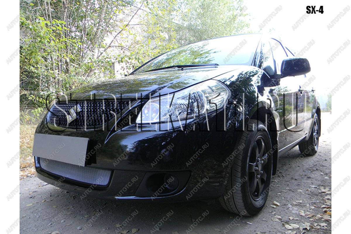 3 079 р. Защита радиатора (венгерская сборка) Стрелка11 Стандарт  Suzuki SX4  YA21S,YB21S (2006-2011) дорестайлинг, хэтчбэк (хром)  с доставкой в г. Вологда