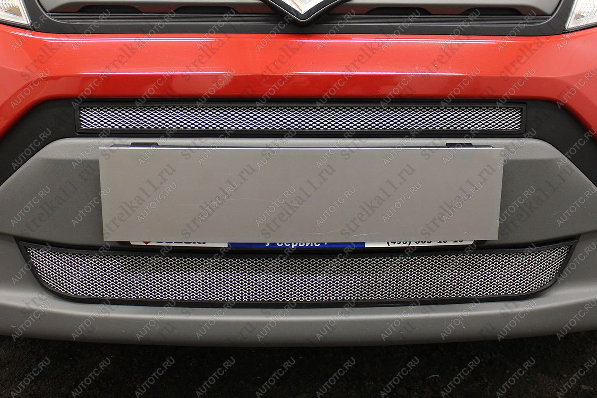 5 349 р. Защита радиатора (2 части) Стрелка11 Стандарт  Suzuki Vitara  LY (2015-2019) дорестайлинг (хром)  с доставкой в г. Вологда