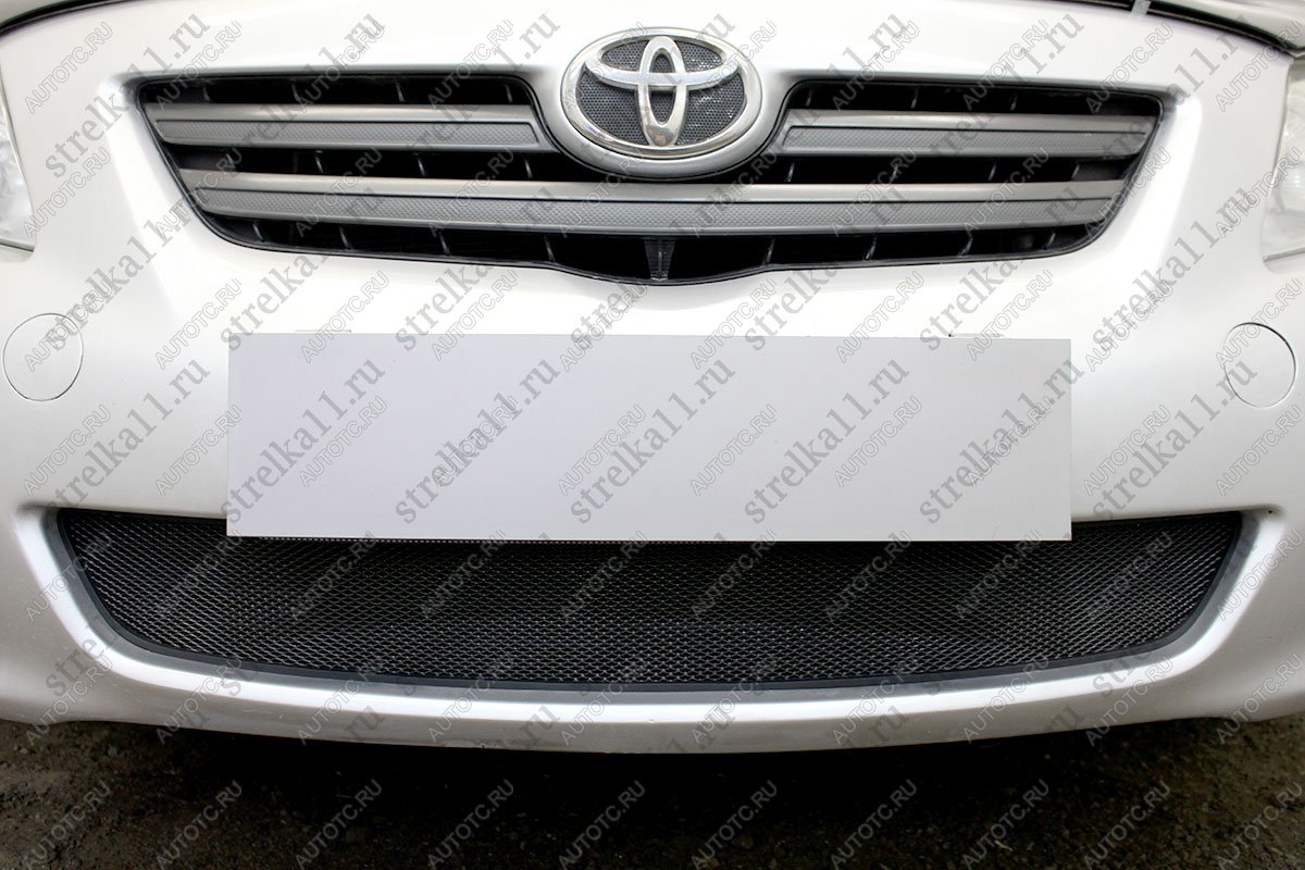 3 079 р. Защита радиатора Стрелка11 Стандарт Toyota Corolla E150 седан дорестайлинг (2006-2010) (черная)  с доставкой в г. Вологда