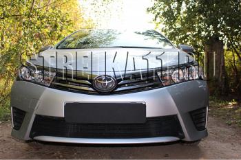 Защита радиатора Стрелка11 Стандарт Toyota Corolla  E180 (2013-2016) дорестайлинг (черная)