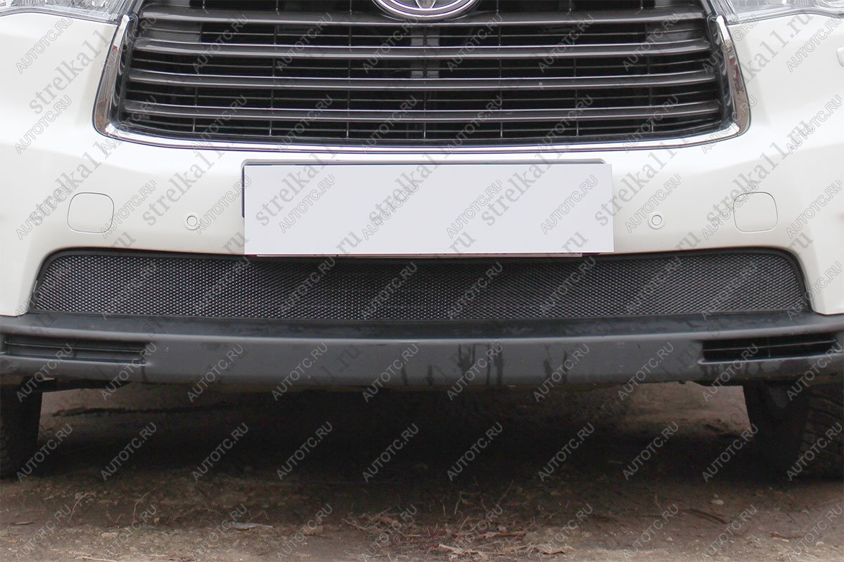 3 079 р. Защита радиатора (низ) Стрелка11 Стандарт Toyota Highlander XU50 дорестайлинг (2013-2017) (черная)  с доставкой в г. Вологда