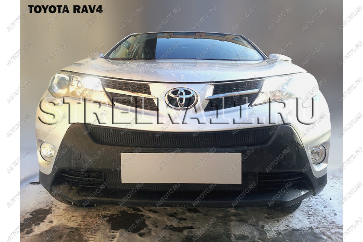 2 899 р. Защита радиатора (низ) Стрелка11 Стандарт  Toyota RAV4  XA40 (2012-2015) 5 дв. дорестайлинг (черная)  с доставкой в г. Вологда