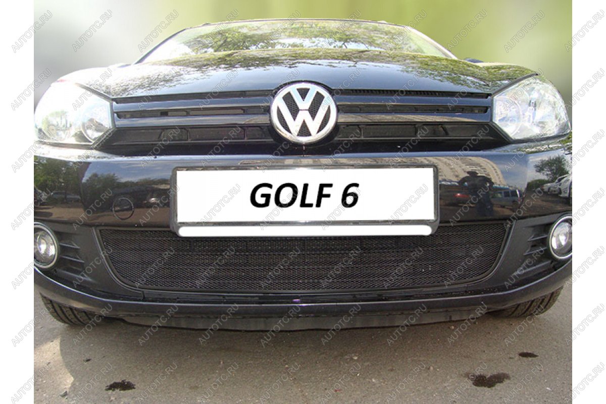 2 899 р. Защита радиатора Стрелка11 Стандарт Volkswagen Golf 6 хэтчбэк 5 дв. (2008-2014) (черная)  с доставкой в г. Вологда