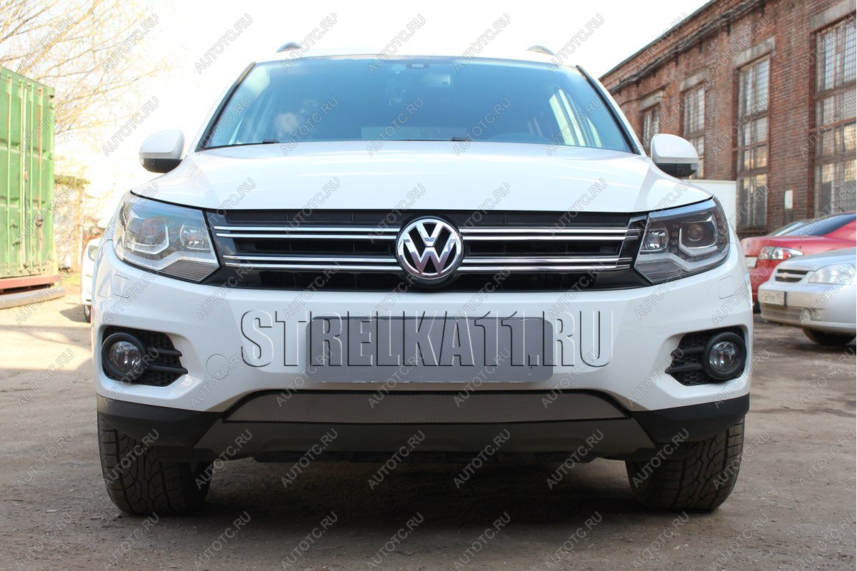 3 179 р. Защита радиатора (Track&Field) Стрелка11 Стандарт  Volkswagen Tiguan  NF (2011-2017) рестайлинг (хром)  с доставкой в г. Вологда