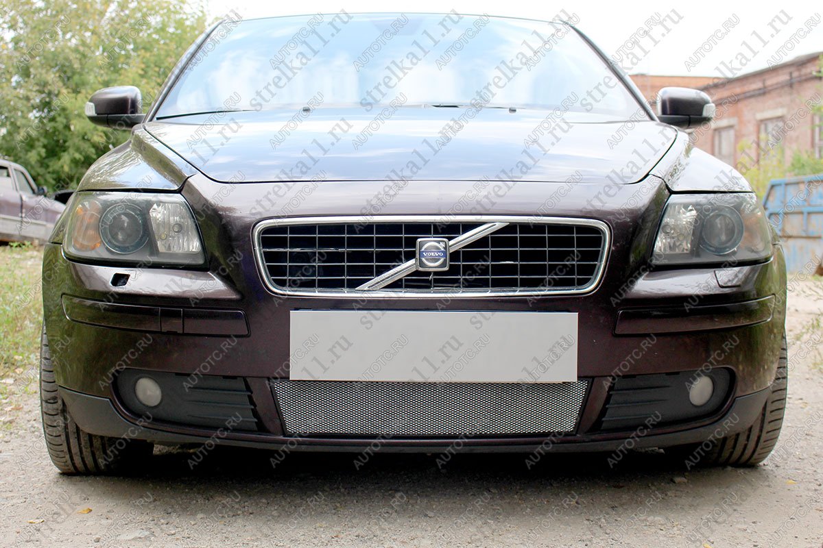 2 899 р. Защита радиатора (низ) Стрелка11 Стандарт  Volvo S40  MS седан (2004-2007) дорестайлинг (хром)  с доставкой в г. Вологда