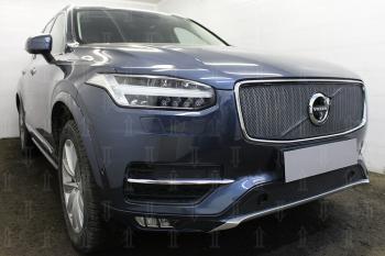 3 079 р. Защита радиатора (с парктроником) Стрелка11 Стандарт Volvo XC90 L дорестайлинг (2015-2019) (черная)  с доставкой в г. Вологда. Увеличить фотографию 2