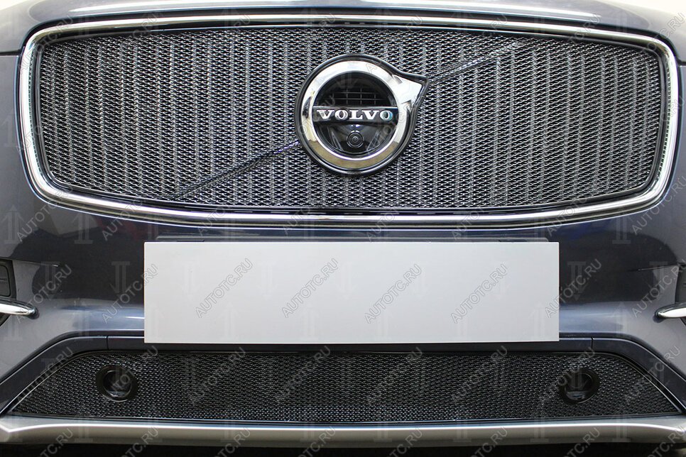 3 079 р. Защита радиатора (с парктроником) Стрелка11 Стандарт Volvo XC90 L дорестайлинг (2015-2019) (черная)  с доставкой в г. Вологда