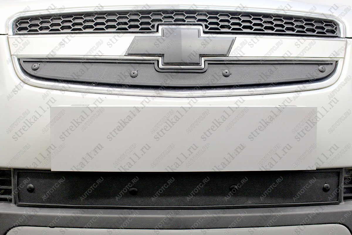 759 р. Зимняя заглушка решетки радиатора (низ) Стрелка11 Chevrolet Captiva  дорестайлинг (2006-2011) (черная)  с доставкой в г. Вологда