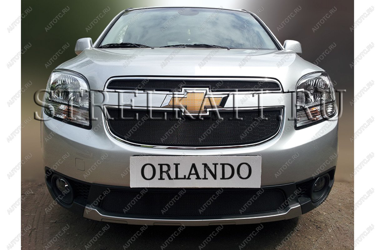 759 р. Зимняя заглушка решетки радиатора (середина) Стрелка11 Chevrolet Orlando (2011-2018) (черная)  с доставкой в г. Вологда