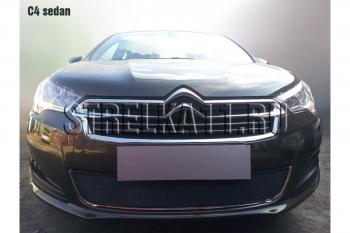 759 р. Зимняя заглушка решетки радиатора Стрелка11  CITROEN C4  B7 (2013-2016) седан дорестайлинг (черная)  с доставкой в г. Вологда. Увеличить фотографию 2