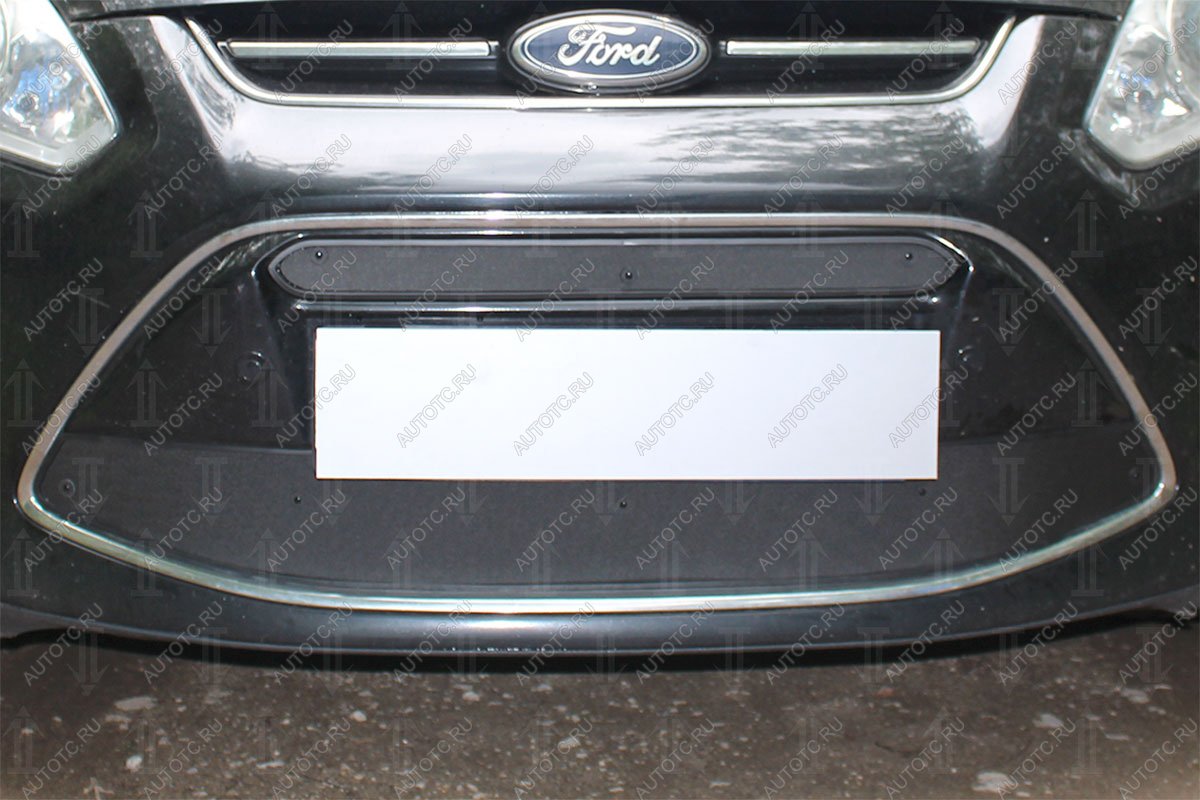 759 р. Зимняя заглушка решетки радиатора (2 части) Стрелка11  Ford C-max  Mk2 (2010-2015) дорестайлинг (черная)  с доставкой в г. Вологда