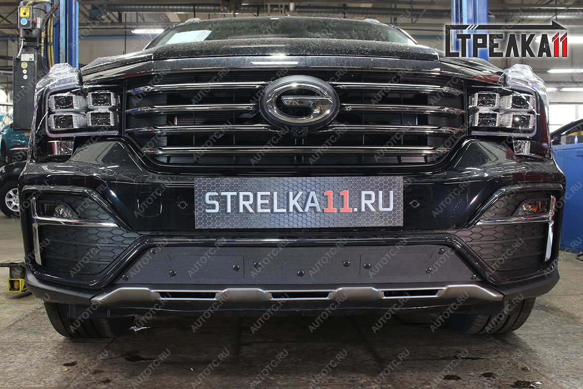 759 р. Зимняя заглушка решетки радиатора (низ) (GEGL) Стрелка11  GAC GS8 (2016-2023) (черная)  с доставкой в г. Вологда