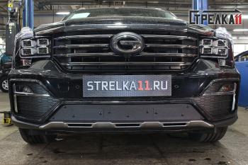 Зимняя заглушка решетки радиатора (GT) (низ с датчиком ACC) Стрелка11 GAC GS8 (2016-2023) (черная)
