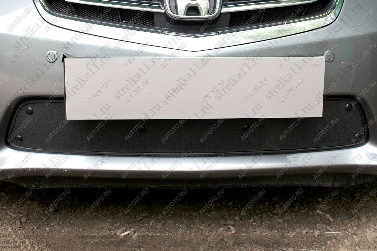 759 р. Зимняя заглушка решетки радиатора Стрелка11  Honda Accord  8 CU (2011-2013) седан рестайлинг (черная)  с доставкой в г. Вологда