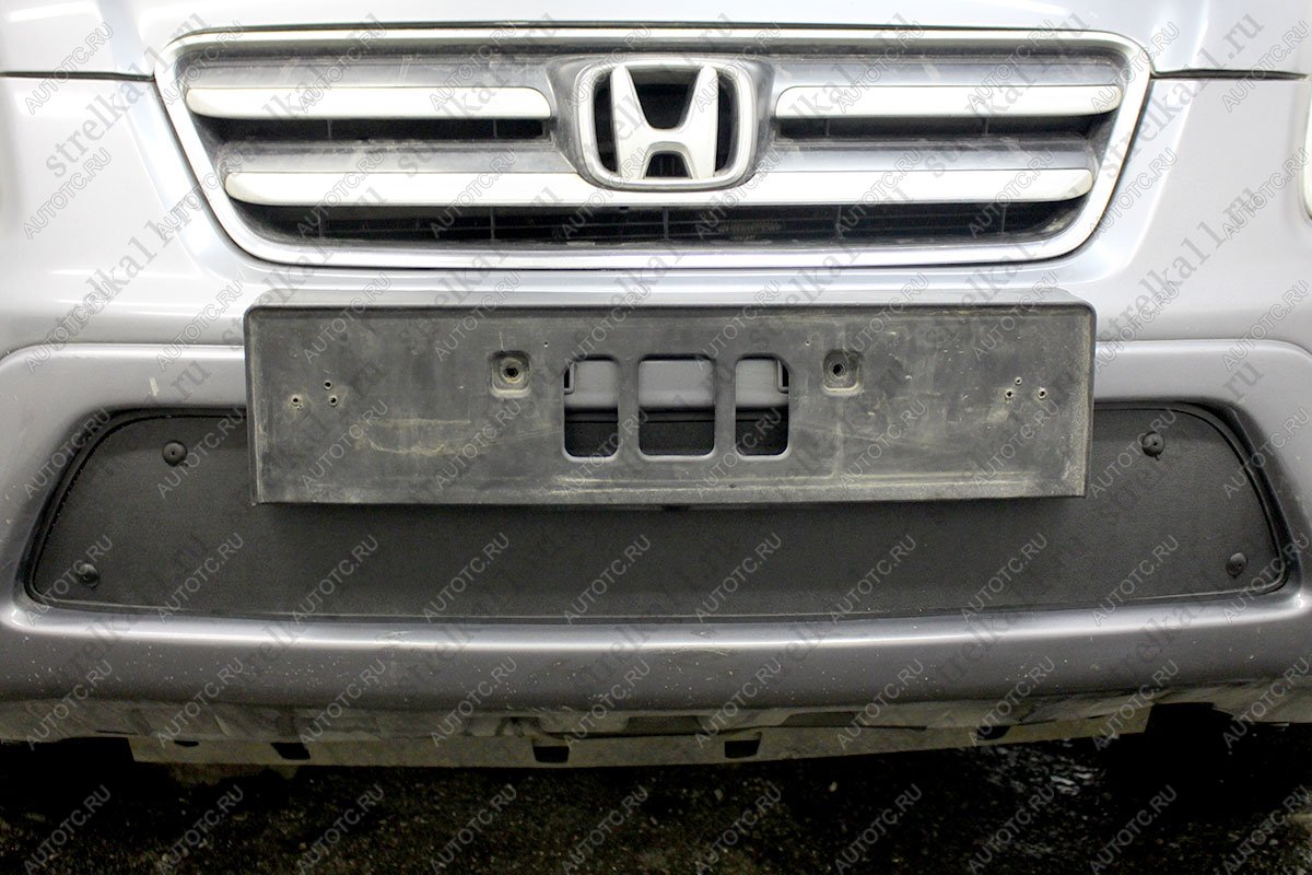 759 р. Зимняя заглушка решетки радиатора Стрелка11  Honda CR-V  RD4,RD5,RD6,RD7,RD9  (2004-2006) рестайлинг (черная)  с доставкой в г. Вологда