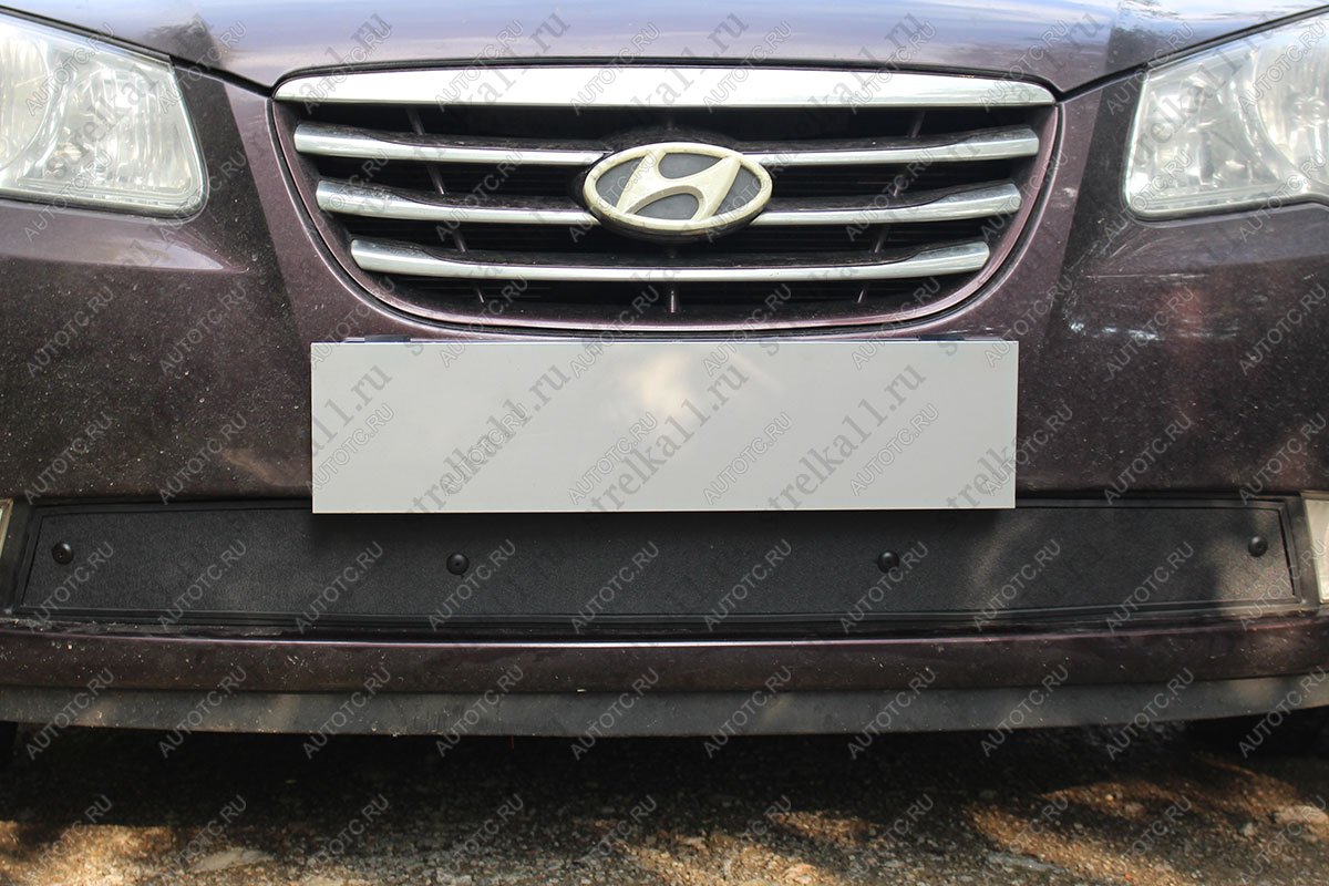 759 р. Зимняя заглушка решетки радиатора Стрелка11  Hyundai Elantra  HD (2006-2011) (черная)  с доставкой в г. Вологда