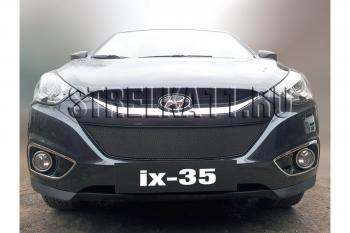 759 р. Зимняя заглушка решетки радиатора Стрелка11 Hyundai IX35 LM дорестайлинг (2009-2013) (черная)  с доставкой в г. Вологда. Увеличить фотографию 2
