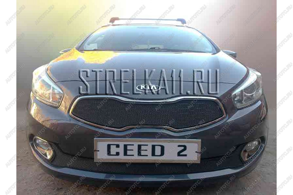 759 р. Зимняя заглушка решетки радиатора (низ) Стрелка11 KIA Ceed 2 JD дорестайлинг универсал (2012-2016) (черная)  с доставкой в г. Вологда