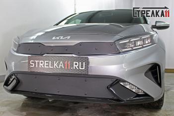 759 р. Зимняя заглушка решетки радиатора (низ) Стрелка11  KIA Cerato  4 BD (2021-2025) рестайлинг седан (черная)  с доставкой в г. Вологда. Увеличить фотографию 2