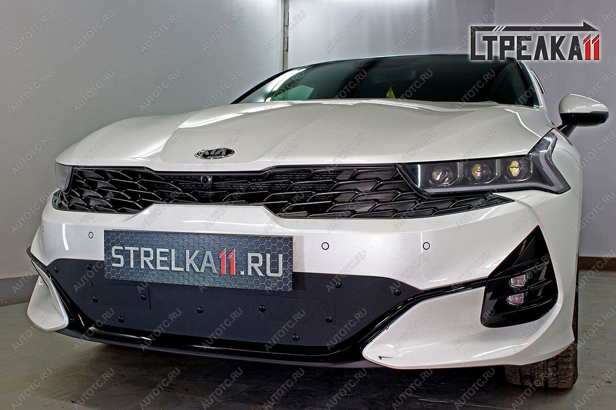 1 099 р. Зимняя заглушка решетки радиатора Стрелка11  KIA K5  DL (2019-2022) (черная)  с доставкой в г. Вологда