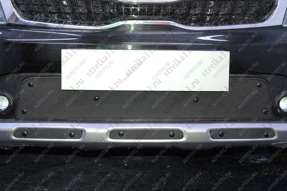 759 р. Зимняя заглушка решетки радиатора (низ, 3 части) Стрелка11 KIA Rio X-line (2017-2021) (черная)  с доставкой в г. Вологда