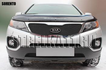 759 р. Зимняя заглушка решетки радиатора (верх) Стрелка11  KIA Sorento XM дорестайлинг (2009-2012) (черная)  с доставкой в г. Вологда. Увеличить фотографию 2