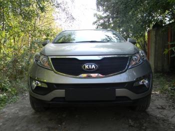 759 р. Зимняя заглушка решетки радиатора (низ) Стрелка11   KIA Sportage  3 SL (2010-2016) дорестайлинг, рестайлинг (черная)  с доставкой в г. Вологда. Увеличить фотографию 2